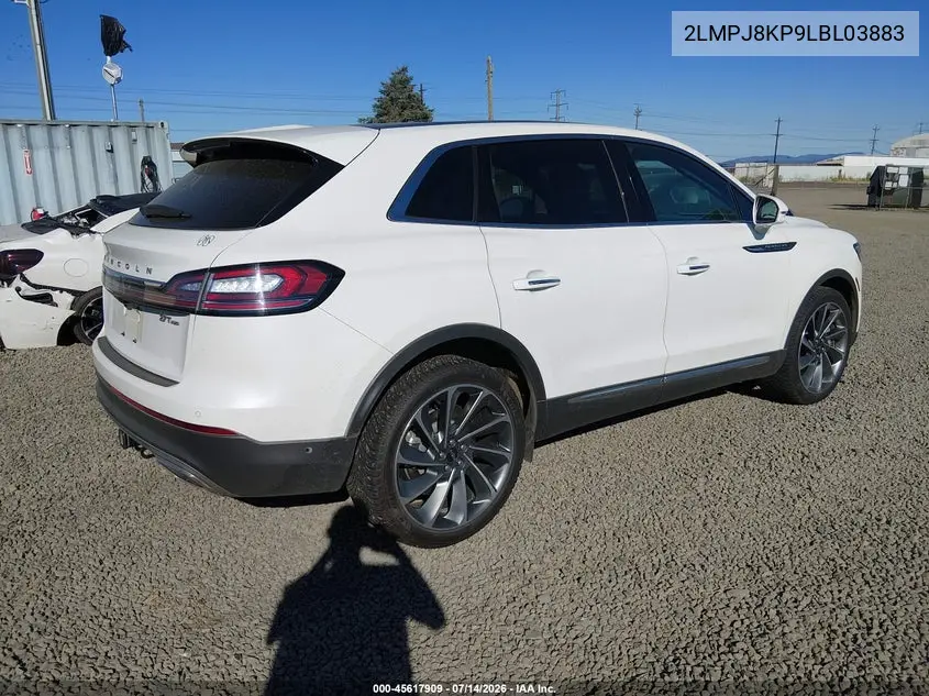 2020 Lincoln Nautilus Reserve VIN: 2LMPJ8KP9LBL03883 Lot: 45617909
