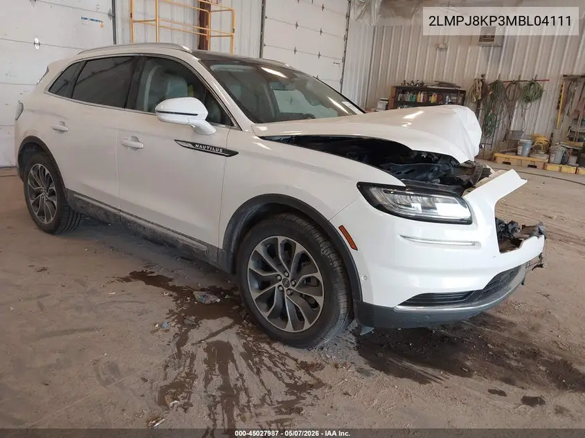 2021 Lincoln Nautilus Reserve VIN: 2LMPJ8KP3MBL04111 Lot: 45027987