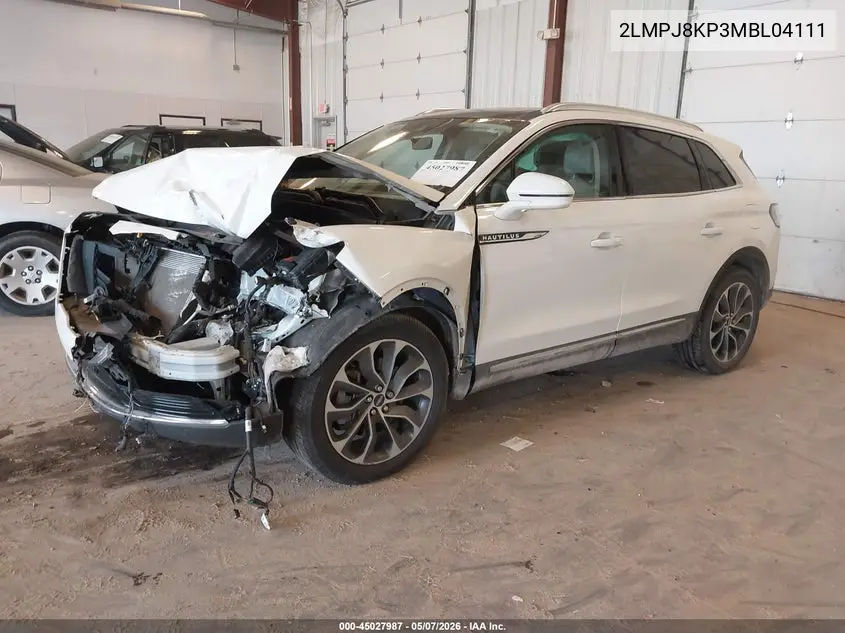 2021 Lincoln Nautilus Reserve VIN: 2LMPJ8KP3MBL04111 Lot: 45027987