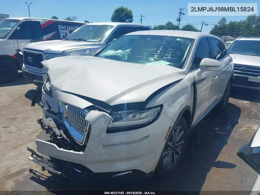 2021 Lincoln Nautilus Standard VIN: 2LMPJ6J98MBL15824 Lot: 45121182