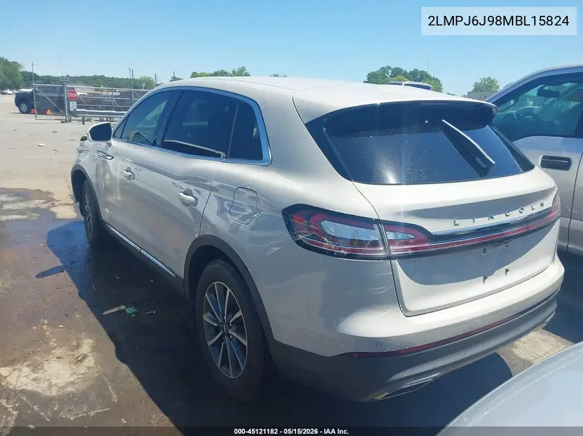 2021 Lincoln Nautilus Standard VIN: 2LMPJ6J98MBL15824 Lot: 45121182