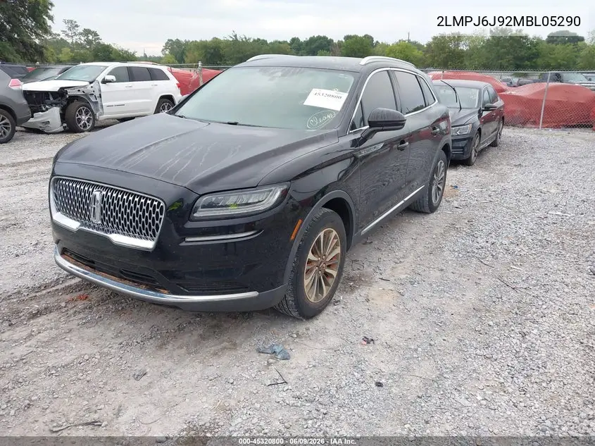 2021 Lincoln Nautilus Standard VIN: 2LMPJ6J92MBL05290 Lot: 45320800