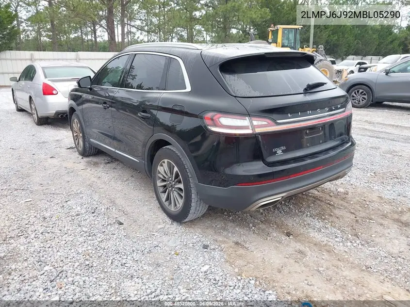 2021 Lincoln Nautilus Standard VIN: 2LMPJ6J92MBL05290 Lot: 45320800