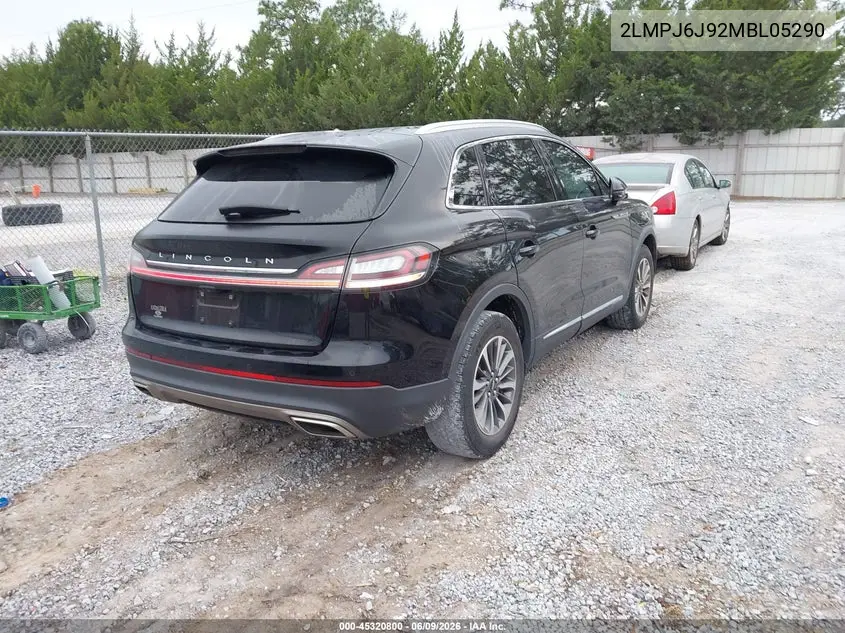 2021 Lincoln Nautilus Standard VIN: 2LMPJ6J92MBL05290 Lot: 45320800