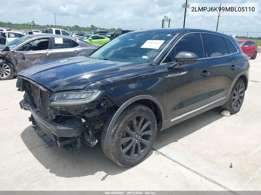 2021 Lincoln Nautilus Reserve VIN: 2LMPJ6K99MBL05110 Lot: 45352687