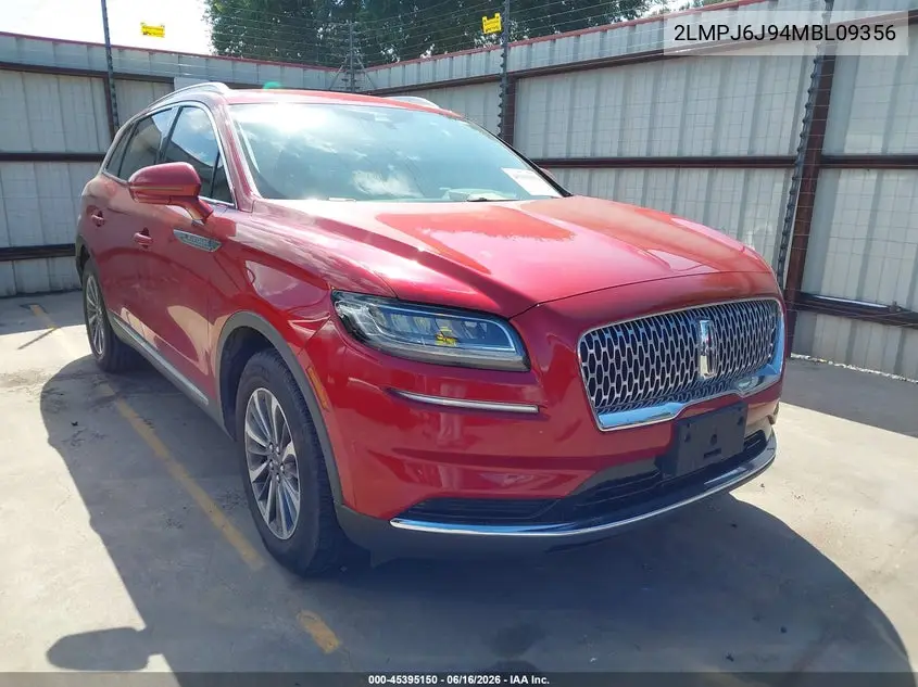 2021 Lincoln Nautilus Standard VIN: 2LMPJ6J94MBL09356 Lot: 45395150