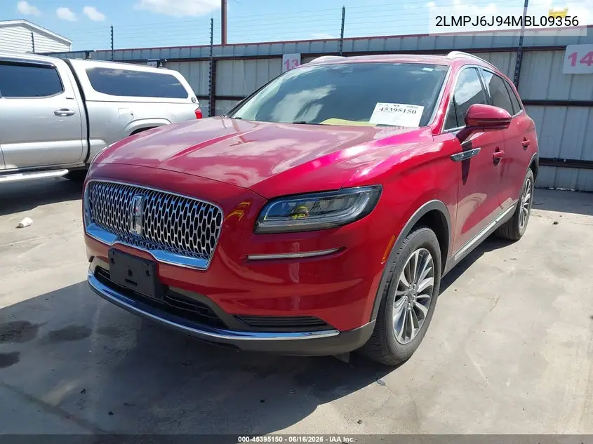 2021 Lincoln Nautilus Standard VIN: 2LMPJ6J94MBL09356 Lot: 45395150