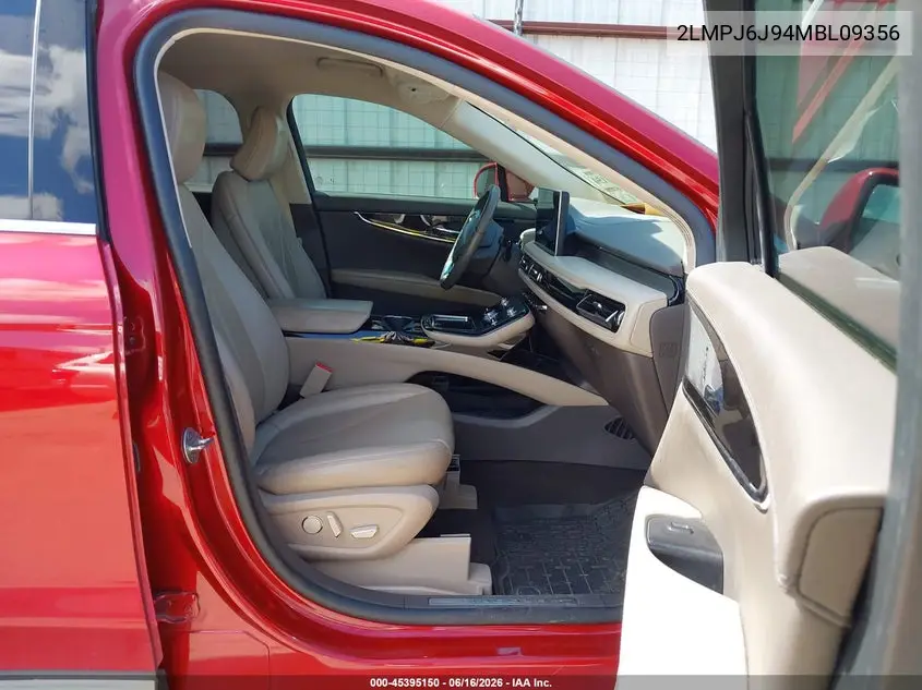 2021 Lincoln Nautilus Standard VIN: 2LMPJ6J94MBL09356 Lot: 45395150