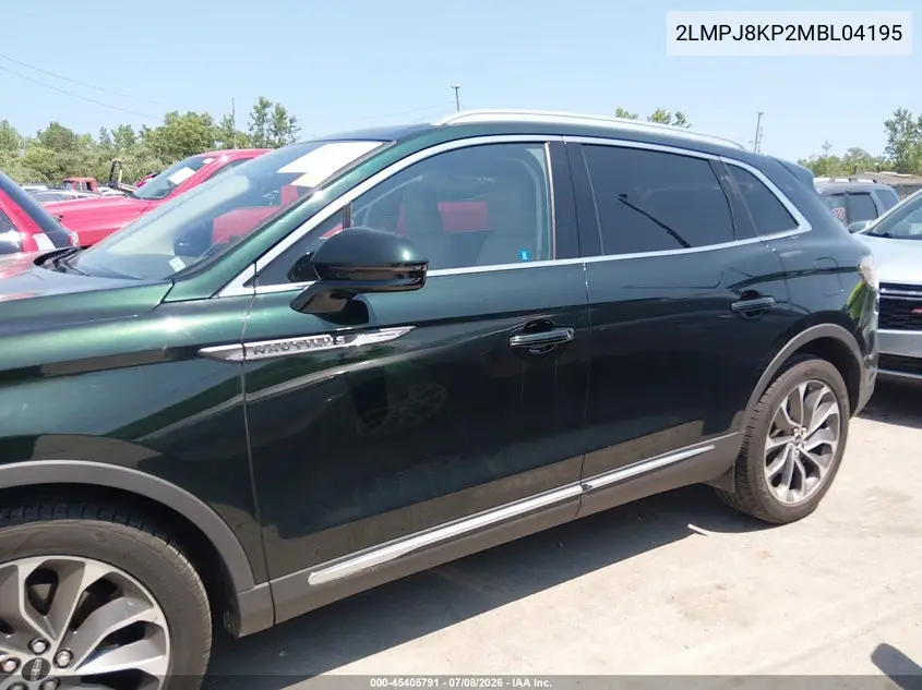2021 Lincoln Nautilus Reserve VIN: 2LMPJ8KP2MBL04195 Lot: 45405791