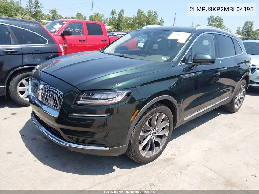2021 Lincoln Nautilus Reserve VIN: 2LMPJ8KP2MBL04195 Lot: 45405791