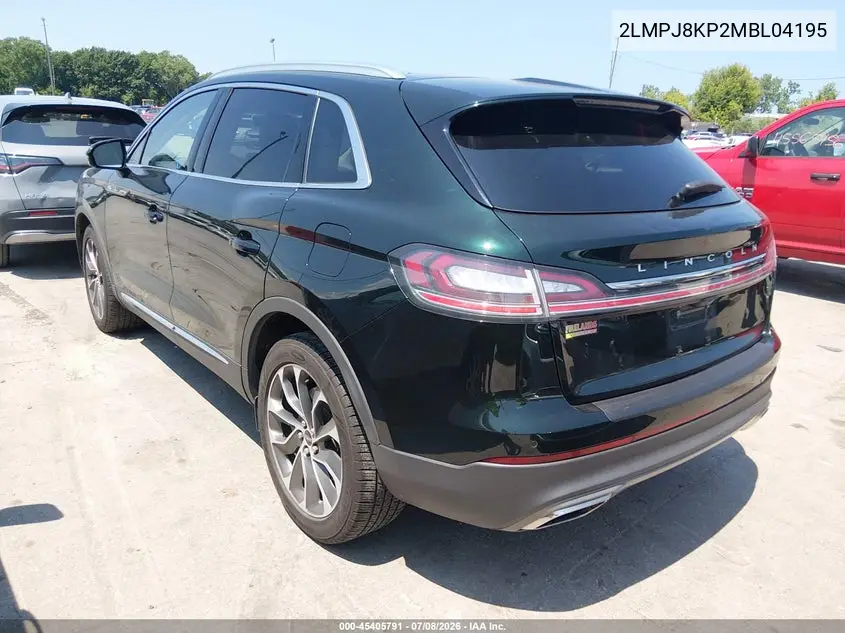 2021 Lincoln Nautilus Reserve VIN: 2LMPJ8KP2MBL04195 Lot: 45405791