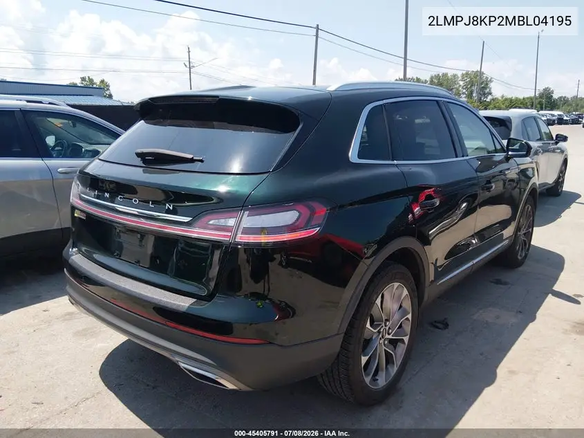 2021 Lincoln Nautilus Reserve VIN: 2LMPJ8KP2MBL04195 Lot: 45405791