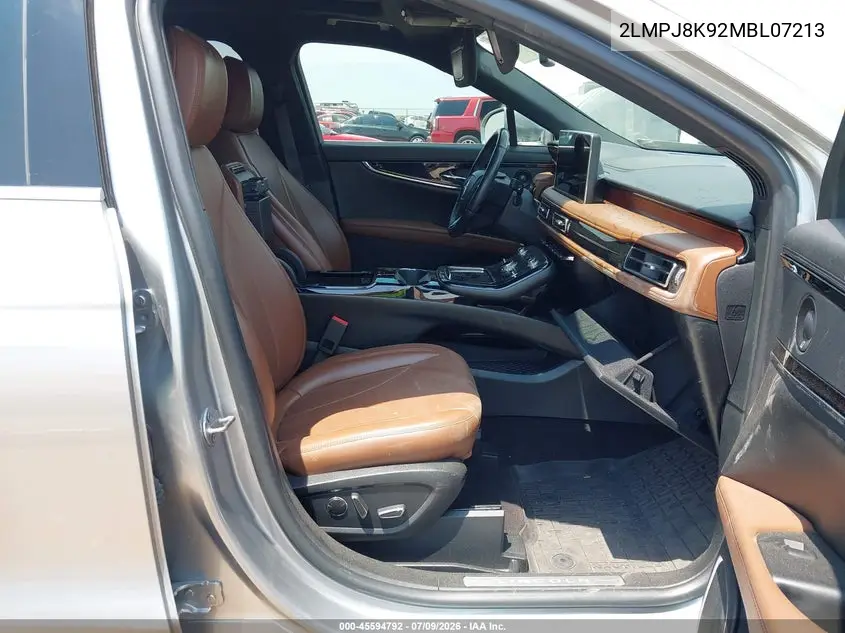 2021 Lincoln Nautilus Reserve VIN: 2LMPJ8K92MBL07213 Lot: 45594792