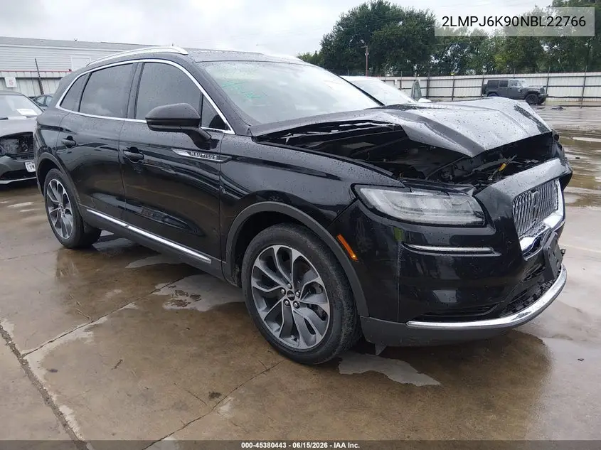 2022 Lincoln Nautilus Reserve VIN: 2LMPJ6K90NBL22766 Lot: 45380443