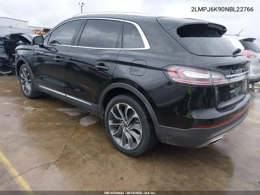 2022 Lincoln Nautilus Reserve VIN: 2LMPJ6K90NBL22766 Lot: 45380443