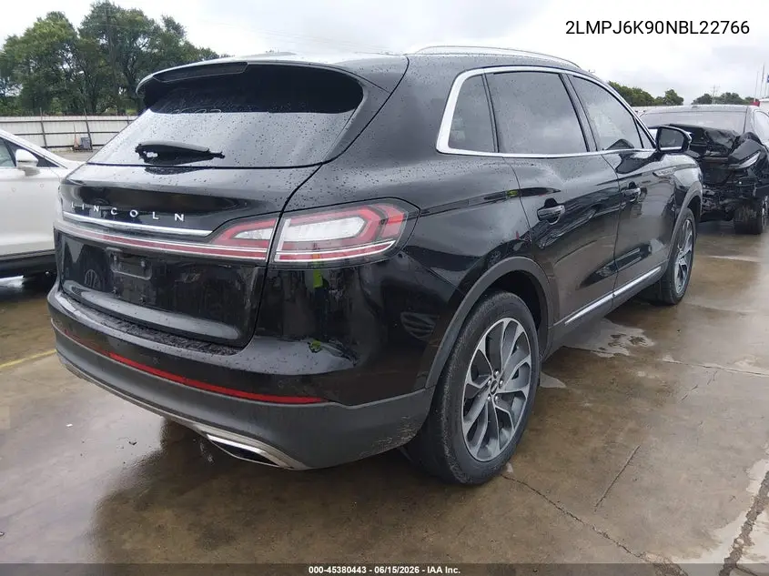 2022 Lincoln Nautilus Reserve VIN: 2LMPJ6K90NBL22766 Lot: 45380443