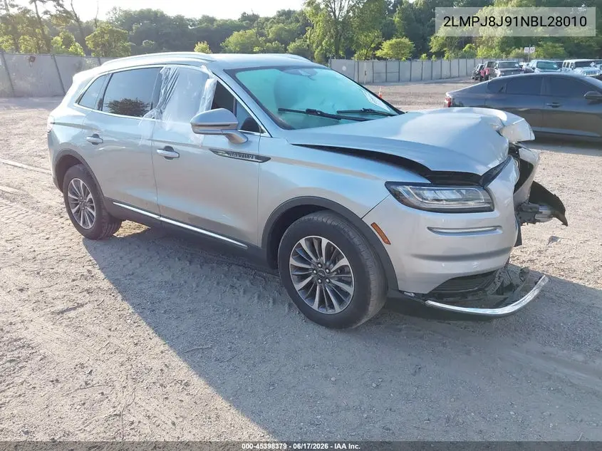 2022 Lincoln Nautilus Standard VIN: 2LMPJ8J91NBL28010 Lot: 45398379