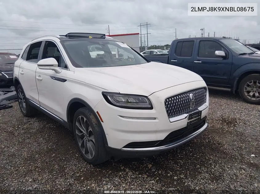 2022 Lincoln Nautilus Reserve VIN: 2LMPJ8K9XNBL08675 Lot: 45402819