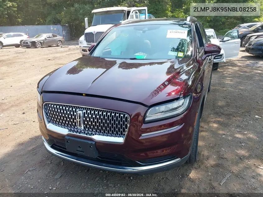 2022 Lincoln Nautilus Reserve VIN: 2LMPJ8K95NBL08258 Lot: 45509163