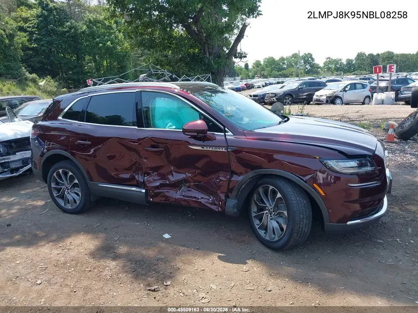 2022 Lincoln Nautilus Reserve VIN: 2LMPJ8K95NBL08258 Lot: 45509163