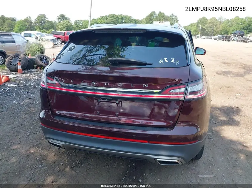 2022 Lincoln Nautilus Reserve VIN: 2LMPJ8K95NBL08258 Lot: 45509163