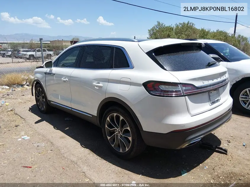 2022 Lincoln Nautilus Reserve VIN: 2LMPJ8KP0NBL16802 Lot: 45574511