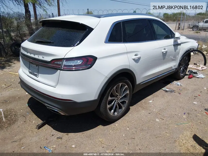 2022 Lincoln Nautilus Reserve VIN: 2LMPJ8KP0NBL16802 Lot: 45574511