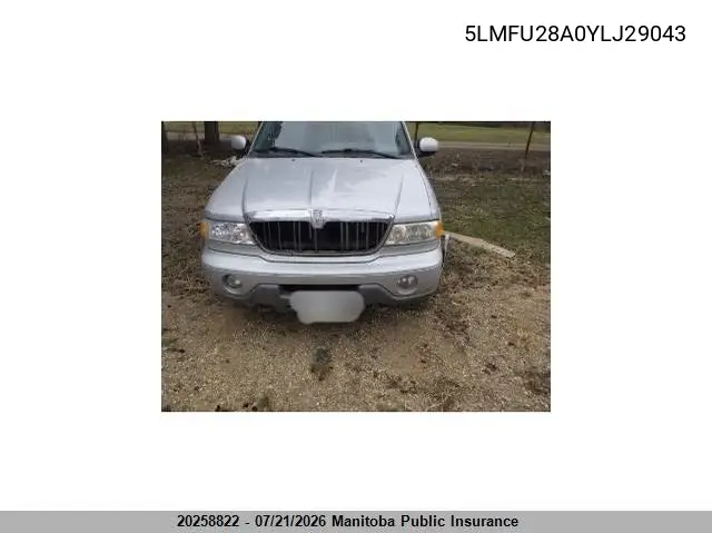 2000 Lincoln Navigator VIN: 5LMFU28A0YLJ29043 Lot: 20258822