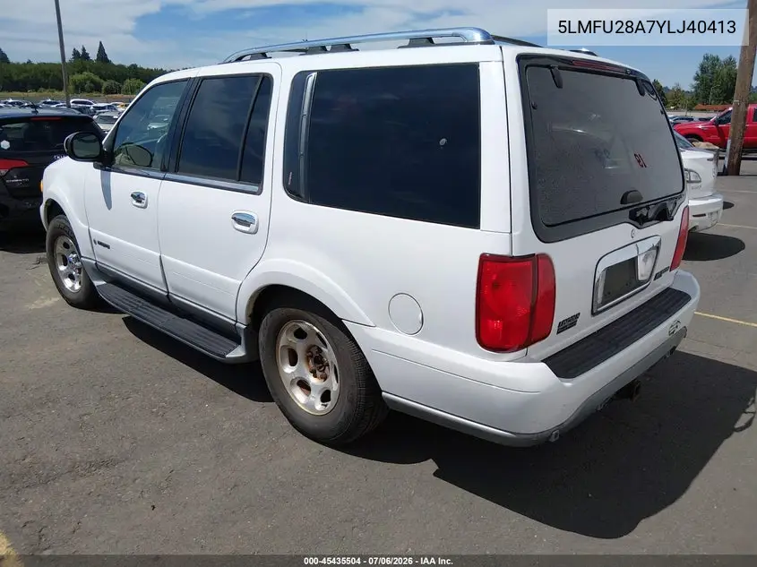 2000 Lincoln Navigator VIN: 5LMFU28A7YLJ40413 Lot: 45435504