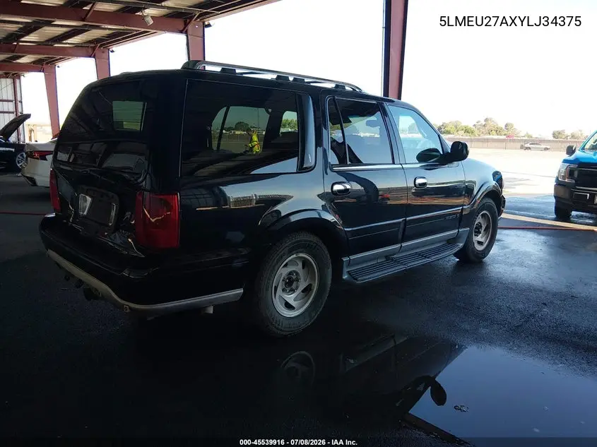 2000 Lincoln Navigator VIN: 5LMEU27AXYLJ34375 Lot: 45539916