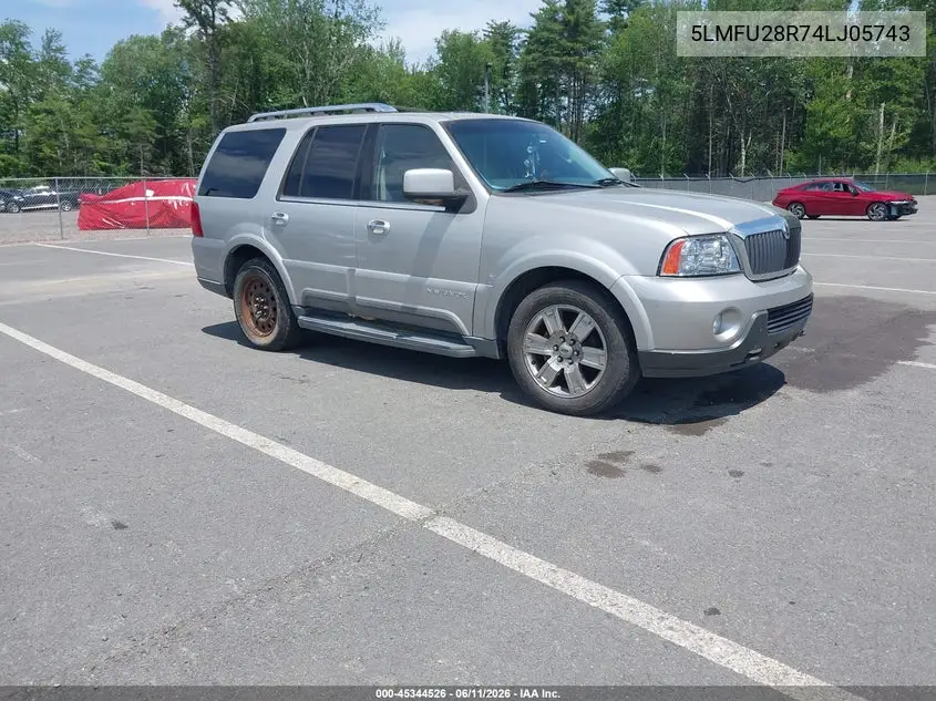 2004 Lincoln Navigator VIN: 5LMFU28R74LJ05743 Lot: 45344526