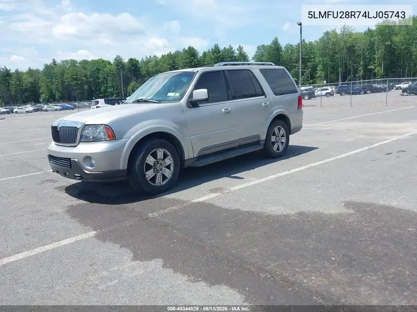 2004 Lincoln Navigator VIN: 5LMFU28R74LJ05743 Lot: 45344526