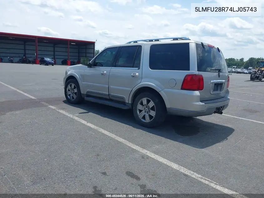 2004 Lincoln Navigator VIN: 5LMFU28R74LJ05743 Lot: 45344526