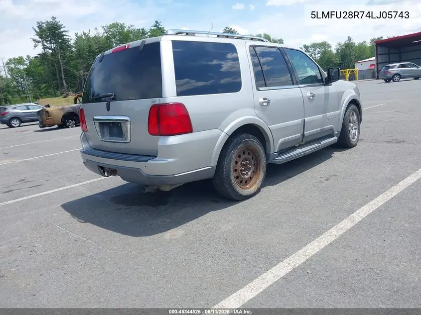 2004 Lincoln Navigator VIN: 5LMFU28R74LJ05743 Lot: 45344526