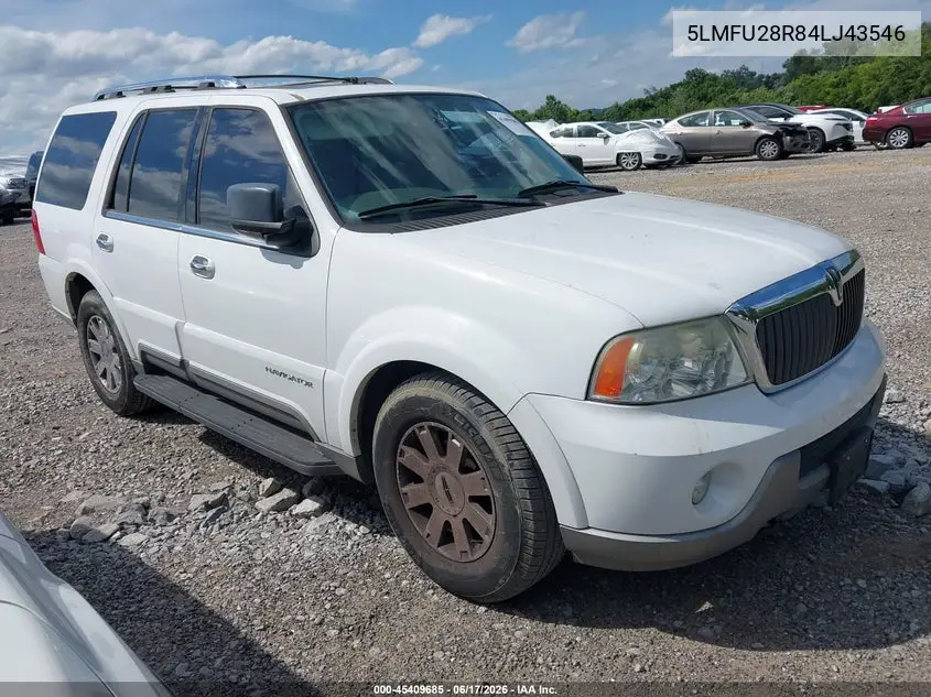 2004 Lincoln Navigator VIN: 5LMFU28R84LJ43546 Lot: 45409685