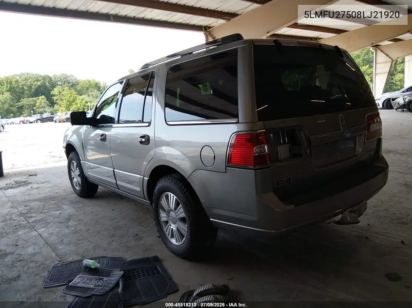 2008 Lincoln Navigator VIN: 5LMFU27508LJ21920 Lot: 45518213