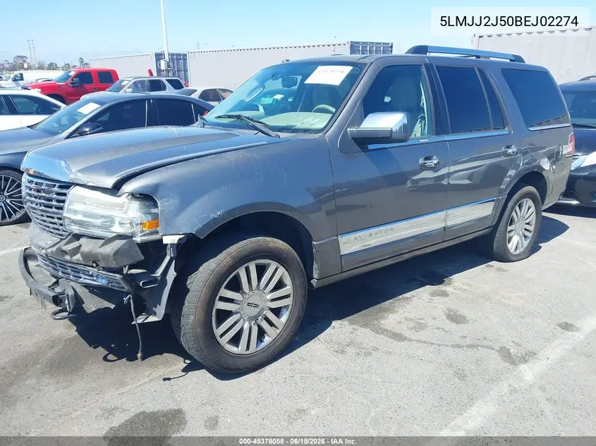 2011 Lincoln Navigator VIN: 5LMJJ2J50BEJ02274 Lot: 45378058