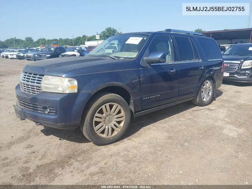 2011 Lincoln Navigator VIN: 5LMJJ2J55BEJ02755 Lot: 45513892
