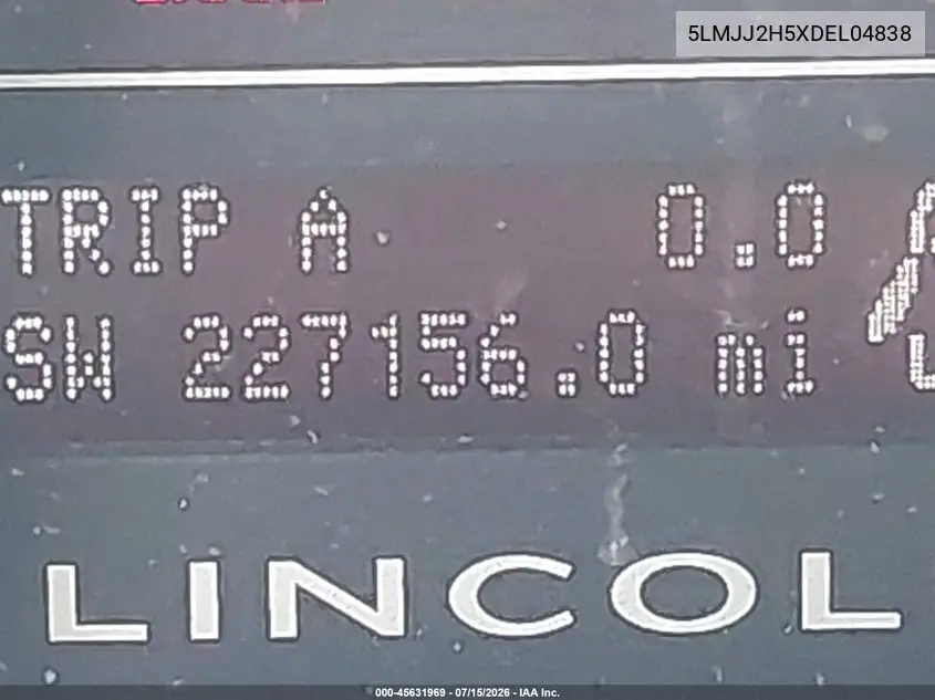 2013 Lincoln Navigator VIN: 5LMJJ2H5XDEL04838 Lot: 45631969