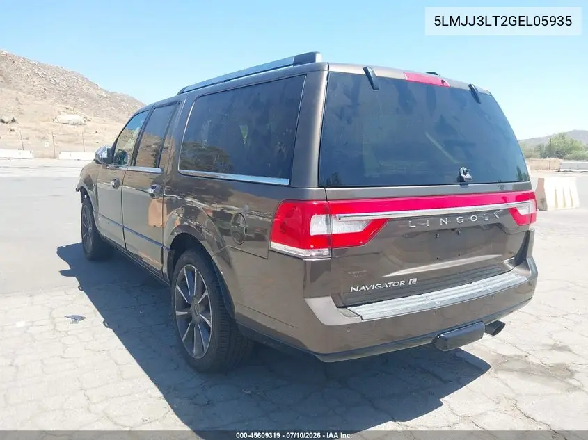 2016 Lincoln Navigator L Reserve VIN: 5LMJJ3LT2GEL05935 Lot: 45609319