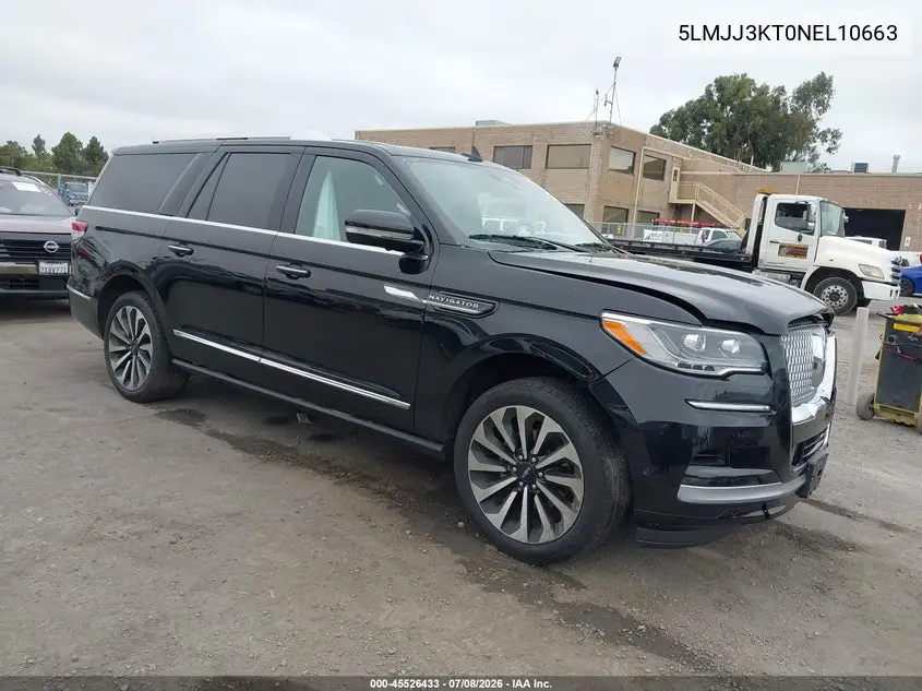 2022 Lincoln Navigator Reserve L VIN: 5LMJJ3KT0NEL10663 Lot: 45526433