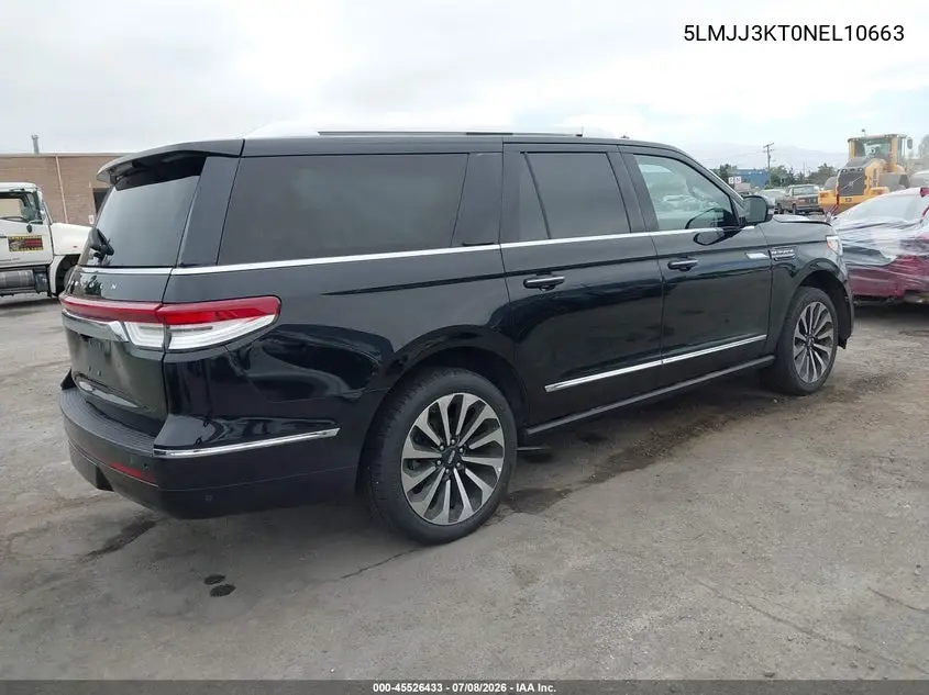 2022 Lincoln Navigator Reserve L VIN: 5LMJJ3KT0NEL10663 Lot: 45526433