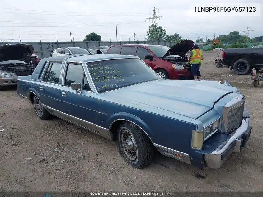 1986 Lincoln Town Car VIN: 1LNBP96F6GY657123 Lot: 12630742