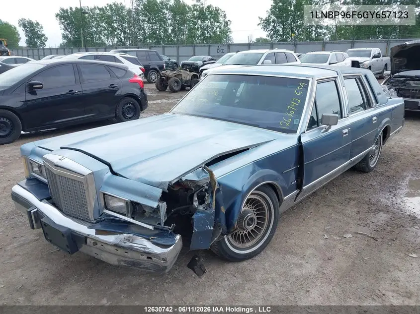 1986 Lincoln Town Car VIN: 1LNBP96F6GY657123 Lot: 12630742