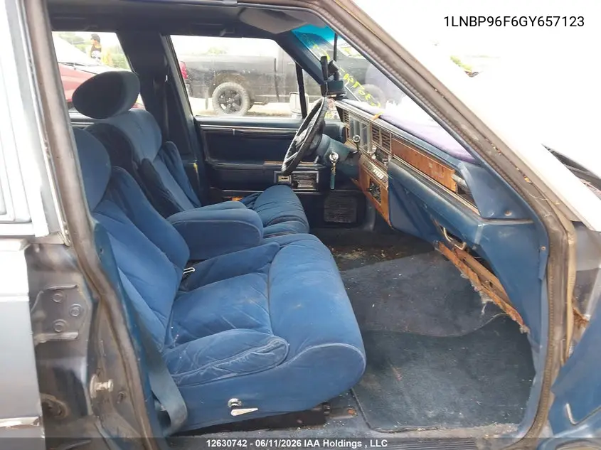 1986 Lincoln Town Car VIN: 1LNBP96F6GY657123 Lot: 12630742