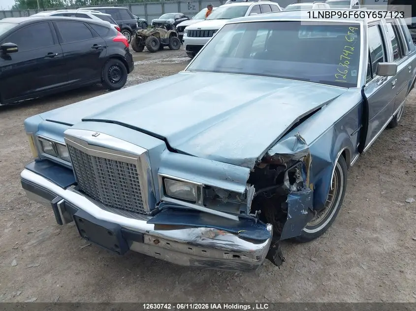 1986 Lincoln Town Car VIN: 1LNBP96F6GY657123 Lot: 12630742