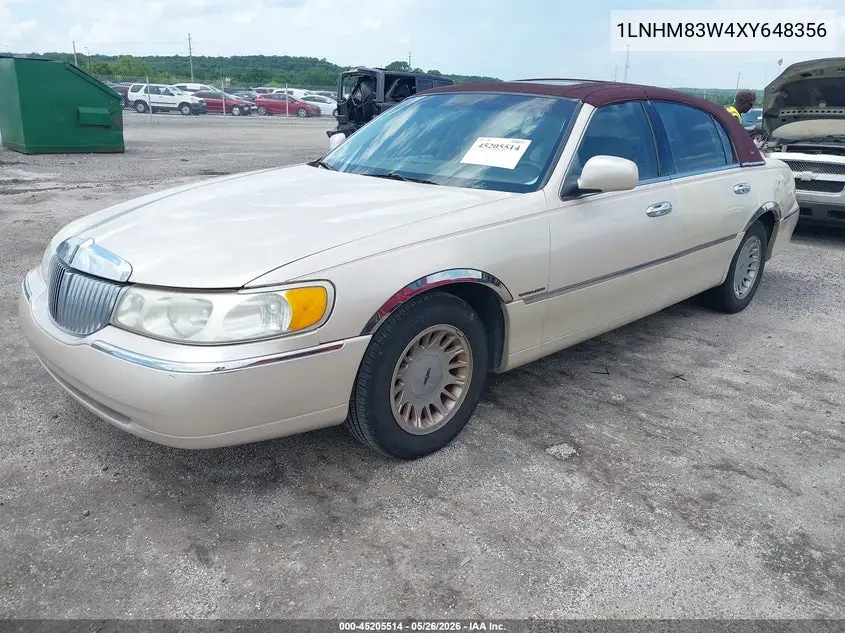 1999 Lincoln Town Car Cartier VIN: 1LNHM83W4XY648356 Lot: 45205514