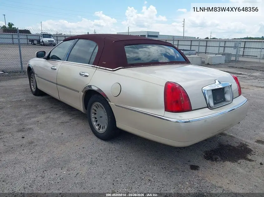 1999 Lincoln Town Car Cartier VIN: 1LNHM83W4XY648356 Lot: 45205514