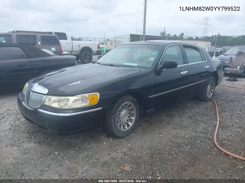 2000 Lincoln Town Car Signature VIN: 1LNHM82W0YY799522 Lot: 45211863