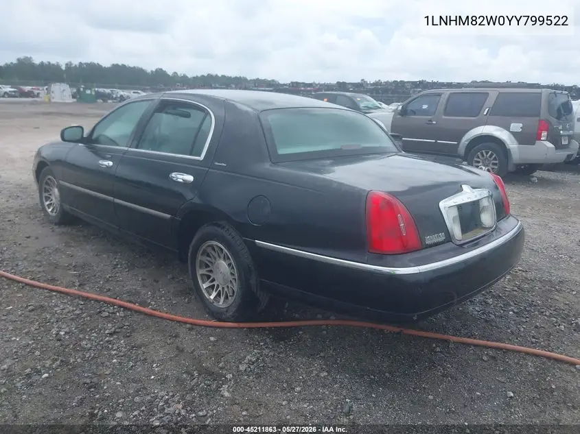 2000 Lincoln Town Car Signature VIN: 1LNHM82W0YY799522 Lot: 45211863